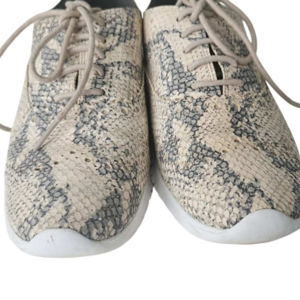 Cole Haan Oxford Suede Leather  Women's Snakeskin Pattern Lace-Up Shoes - Picture 7 of 10